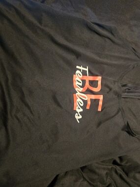 Zone Pro Black Long Sleeve Top with Red and Cream 'Be Fearless' Graphic
